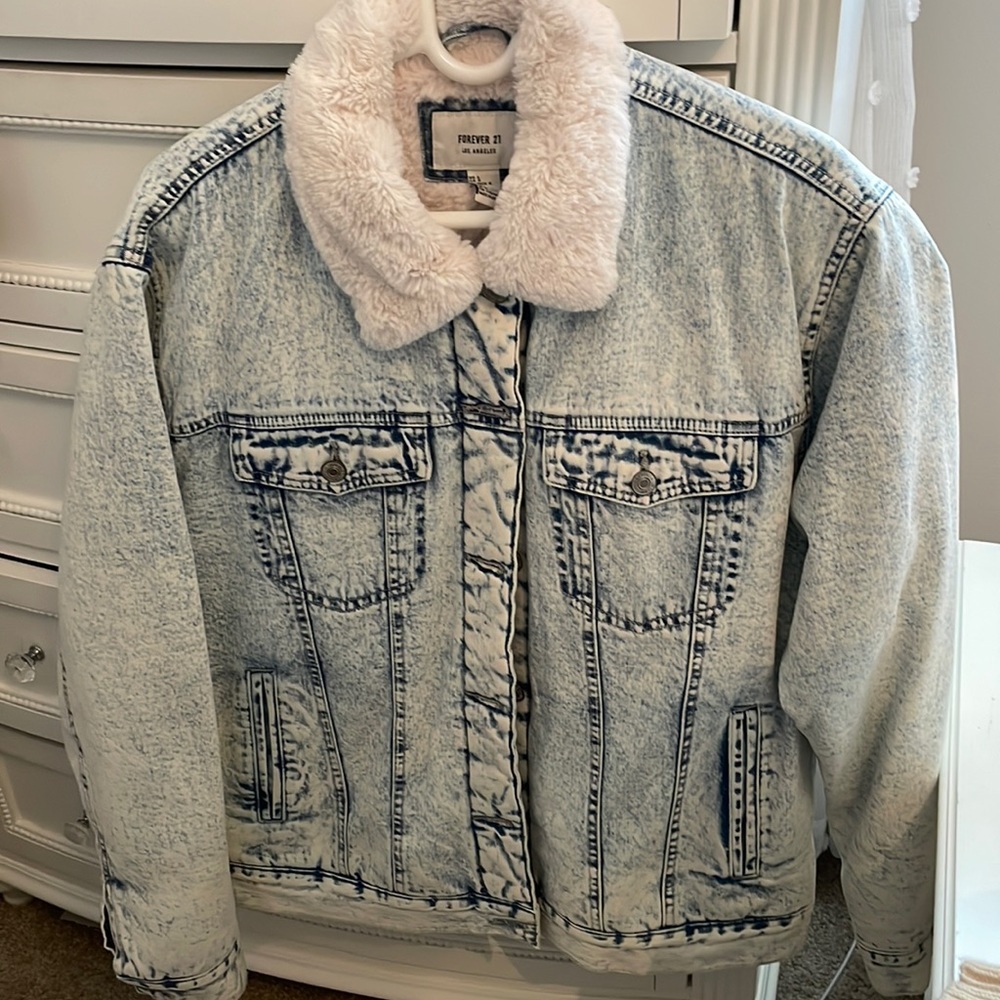 denim fur jacket